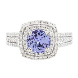 14KT White Gold 1.47ct Tanzanite and Diamond Ring