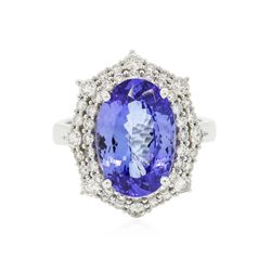 14KT White Gold 5.20ct Tanzanite and Diamond Ring