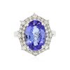 Image 1 : 14KT White Gold 5.20ct Tanzanite and Diamond Ring