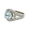 Image 2 : 14KT White Gold 2.14ct Aquamarine and Diamond Ring