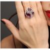 Image 2 : 14KT Rose Gold 9.59ctw Amethyst and Diamond Ring