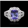 Image 3 : 14KT White Gold 2.38ct Tanzanite and Diamond Ring