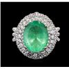 Image 3 : 14KT Yellow Gold GIA Certified 5.60ct Emerald and Diamond Ring