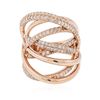 Image 3 : 14KT Rose Gold 0.91ctw Diamond Ring