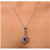 Image 2 : 14KT White Gold 3.72ctw Tanzanite and Diamond Pendant With Chain