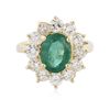 Image 1 : 14KT Yellow Gold 2.29ct Emerald and Diamond Ring