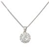 Image 2 : 14KT White Gold 0.92ctw Diamond Pendant With Chain