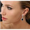 Image 2 : 14KT White Gold 9.42ct Sapphire and Diamond Earrings