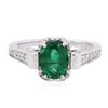 Image 3 : 14KT White Gold 1.42ct Emerald and Diamond Ring