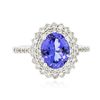 Image 1 : 14KT White Gold 1.92ct Tanzanite and Diamond Ring