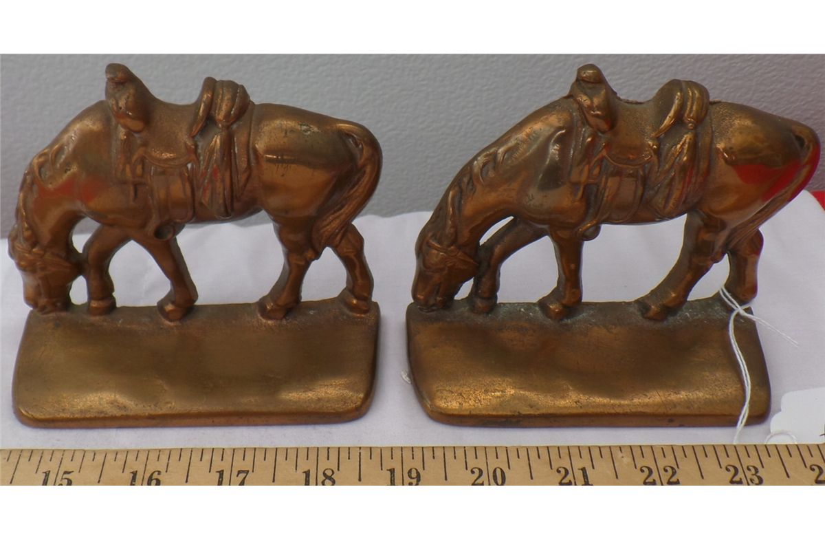 Brass Horse Bookends