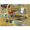 Image 1 : Basket w/Vintage Kitchen Utensils