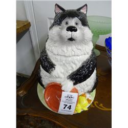 Fat Cat Cookie Jar  - Ear Nick - No Shipping