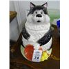 Image 1 : Fat Cat Cookie Jar  - Ear Nick - No Shipping