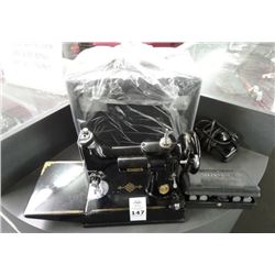 Singer Antique Featherweight Sewing Machine - Model 221 - w/All Accessories, Manuals & Case w/Keys -