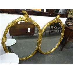 Ornate Gold Guild Double Oval Mirror - No Shipping