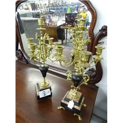 Marble & Brass Candelabras (Pair)