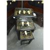 Image 1 : Oriental Nesting Table Set w/Shadow Box Geisha (3)