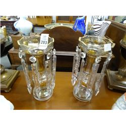 Art Glass Lusters Large Prisms (Pair)