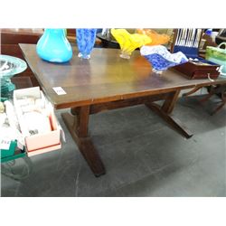 Large Mahogany Harvest Dining Table