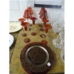 Art Glass Stems & Plates - No Shipping