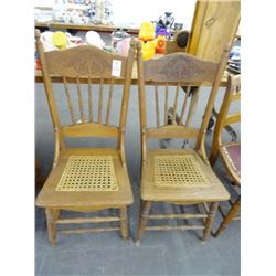 2 Oak Pressback Chairs - 2 Times the Money