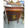 Image 1 : Small Mahogany Record Cabinet w/Instrument Motif