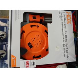 HDX Cord Reel w/Utility Light Combo