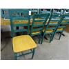 Image 1 : 16 Green Oak Ladder Back Dining Chairs - 16 Times the Money