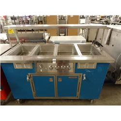 Shelleyglass 5' 4-Comp Steam Table Buffet Cart