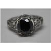 Image 2 : 14KT GOLD BLACK DIAMOND 3.68CT & WHITE DIAMOND