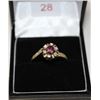 Image 2 : 18KT GOLD RUBY 0.3CT & DIAMOND 0.3CT RING.
