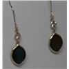 Image 2 : 14KT GOLD AMMOLITE & WHITE SAPPHIRE 0.3CT EARRINGS