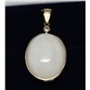 Image 1 : 14KT GOLD OPAL & DIAMOND PENDANT.