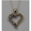 Image 2 : 10KT GOLD DIAMOND PENDANT NECKLACE.