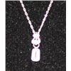 Image 2 : 14KT GOLD DIAMOND 0.2CT PENDANT NECKLACE.