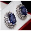Image 2 : 14K GOLD TANZANITE AND DIAMOND EARRINGS
