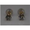 Image 2 : #16 14K GOLD DIAMOND 0.49CT AND 0.2CT EARRINGS