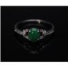 Image 2 : #24 18K GOLD JADE AND DIAMOND 0.12CT RING