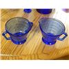 Image 1 : DEPRESSION GLASS - COLALT BLUE - CREAM AND SUGAR SET