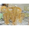 Image 2 : DEPRESSION GLASS - AMBER GLASS - JUICE JUG & GLASSES