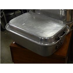 ALUMINUM ROASTING PAN WITH LID - VENTS ON SIDE ADJUSTABLE