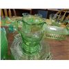 Image 1 : DEPRESSION GLASS - EMERALD GLASS - JUICE JUG & 6 GLASSES