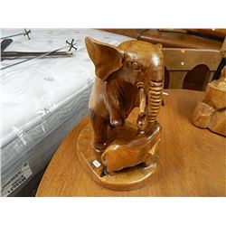 HAND CRAFTED AND INTRICATELY CARVED ELEPHANT - as-is