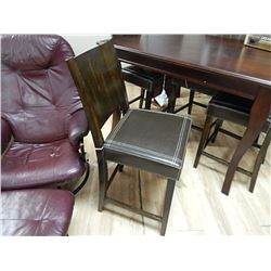 HIGH BACK BAR CHAIR - NEW IN BOX - LEATHER STYLE SEAT - UNASSEMBLED