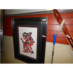 FRAMED LIMITED EDITON PRINT - SPIRIT OF THE ORCA & FEMALE WADDLER - RON V LaROCHELLE - GALLERY ESTIM
