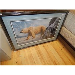 FRAMED LIMITED EDITON PRINT - CATCHING THE SCENT - POLAR BEAR - DANIEL SMITH - GALLERY ESTIMATE $110