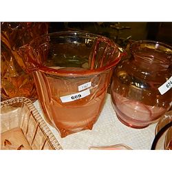 DEPRESSION GLASS - ROSE GLASS - VASE