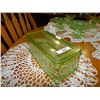 Image 1 : DEPRESSION GLASS - EMERALD GLASS - BUTTER DISH