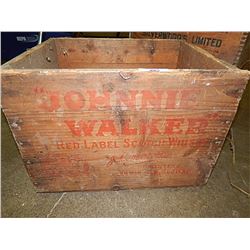 VINTAGE WOOD CRATE - JOHNNY WALKER